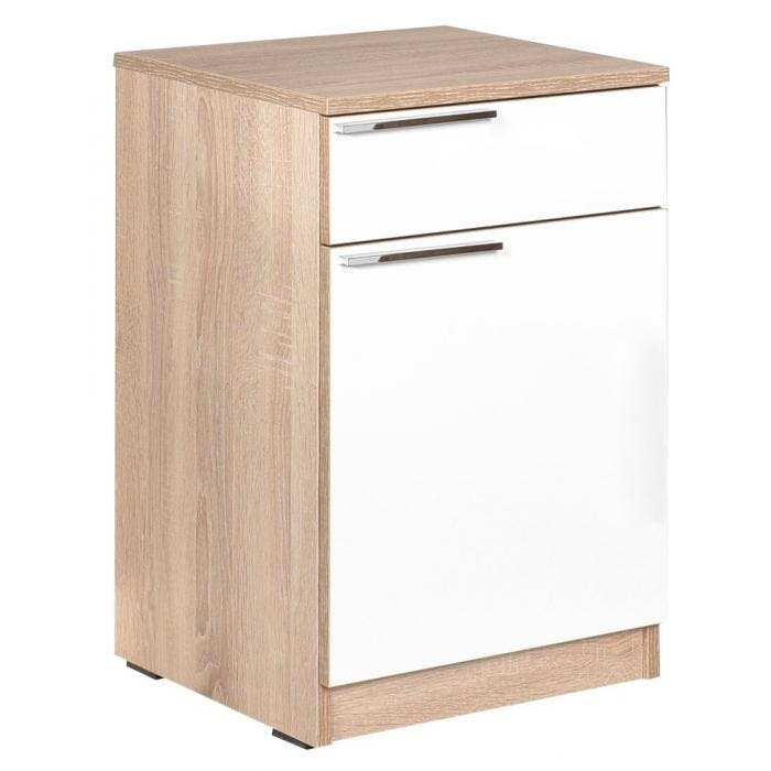 BOX BEDSIDE TABLE WITH DRAWER & CUPBOARD 