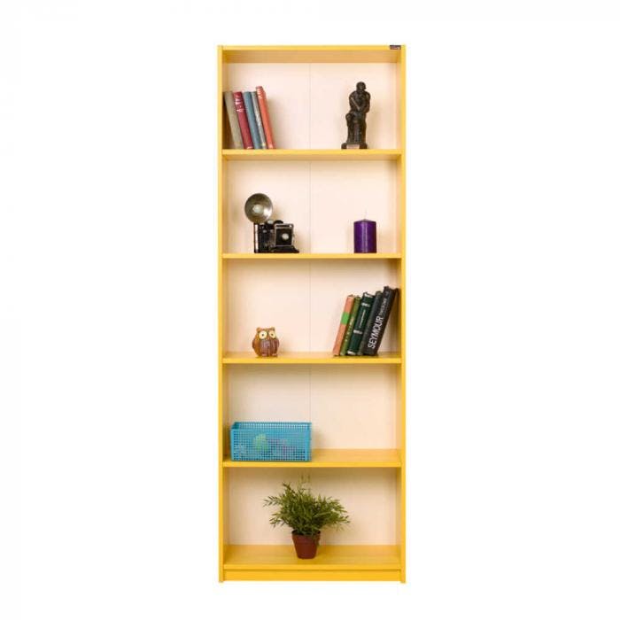 LIBRARY WITH 5 SHELVES - Yellow