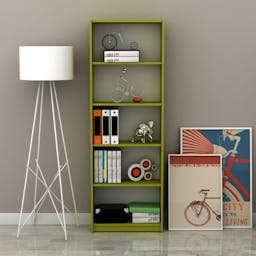 LIBRARY WITH 5 SHELVES - Green