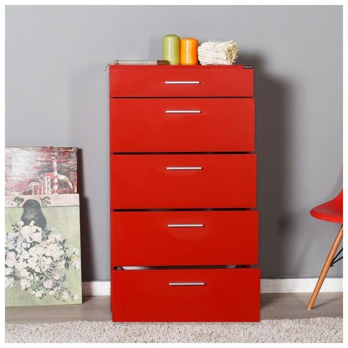 DRAWER WITH 5 DRAWERS - Red