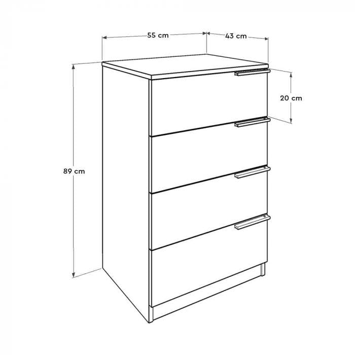 STORAGE DRAWER WITH 4 DRAWERS 